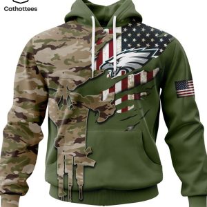 Personalized Philadelphia Eagles Special Camo Design For Veterans Day 3D Hoodie