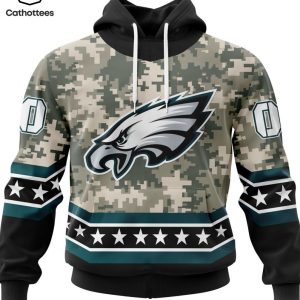 Personalized Philadelphia Eagles Special Camo Design For Veterans Day 3D Hoodie – WS01