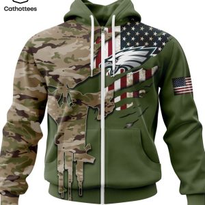 Personalized Philadelphia Eagles Special Camo Design For Veterans Day 3D Hoodie