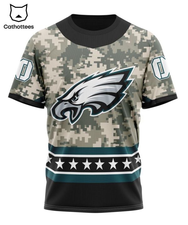 Personalized Philadelphia Eagles Special Camo Design For Veterans Day 3D Hoodie – WS01