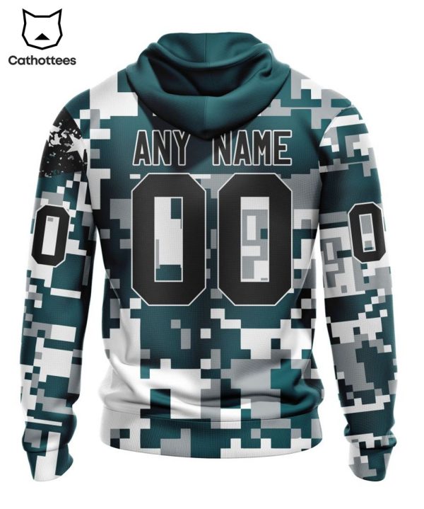 Personalized Philadelphia Eagles Special Camo For Veterans Day Mascot Design 3D Hoodie