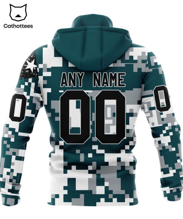 Personalized Philadelphia Eagles Special Camo For Veterans Day Mascot Design 3D Hoodie