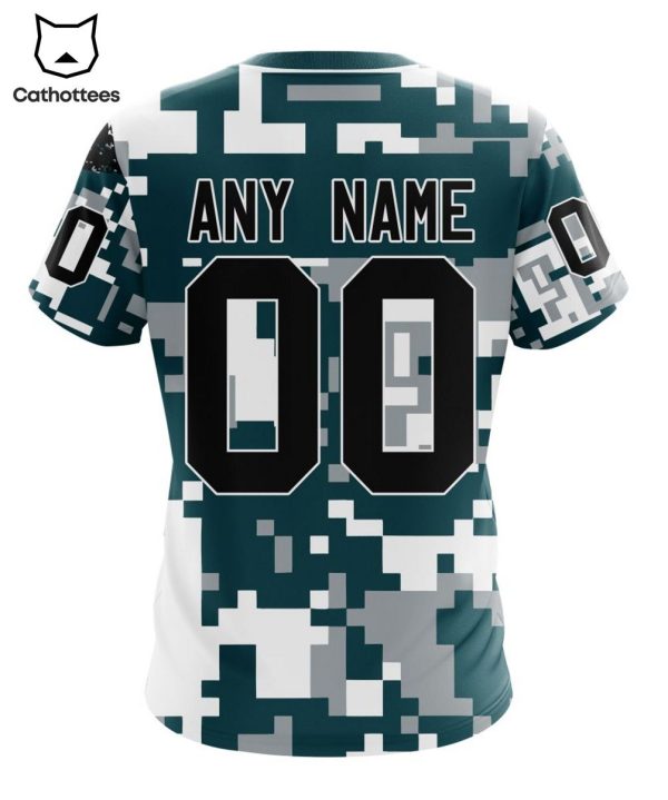 Personalized Philadelphia Eagles Special Camo For Veterans Day Mascot Design 3D Hoodie