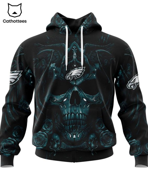 Personalized Philadelphia Eagles Special Design With Skull Art 3D Hoodie