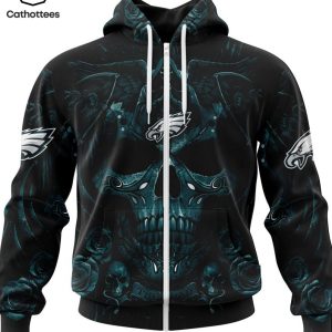 Personalized Philadelphia Eagles Special Design With Skull Art 3D Hoodie