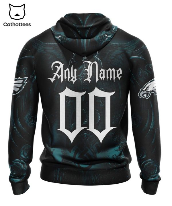 Personalized Philadelphia Eagles Special Design With Skull Art 3D Hoodie