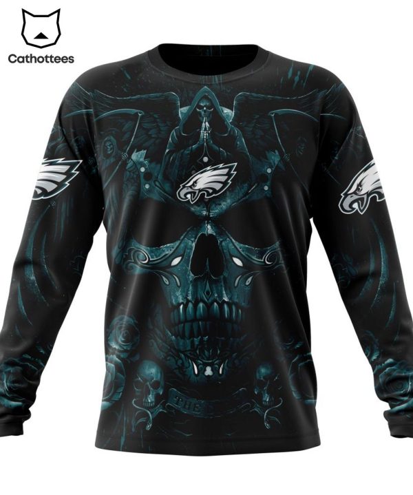 Personalized Philadelphia Eagles Special Design With Skull Art 3D Hoodie