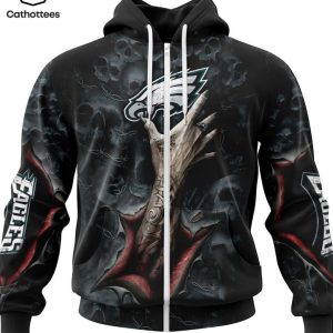 Personalized Philadelphia Eagles Special Horror Skull Art Design 3D Hoodie