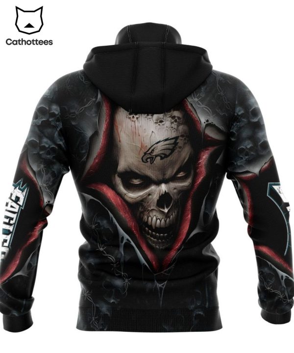 Personalized Philadelphia Eagles Special Horror Skull Art Design 3D Hoodie