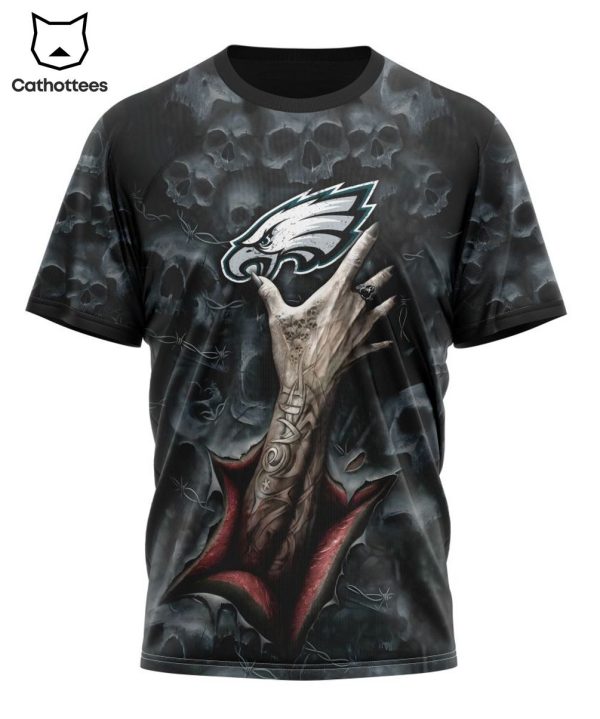 Personalized Philadelphia Eagles Special Horror Skull Art Design 3D Hoodie