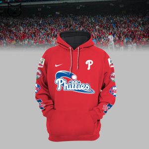 Philadelphia Phillies 2023 Postseason Nike Logo Red Design 3D Hoodie