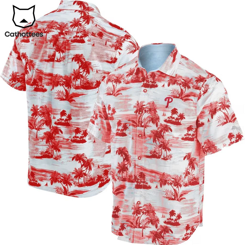 Philadelphia Phillies Archipelago Design Red Hawaiian Shirt