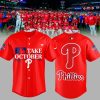 Philadelphia Phillies Nike Logo Red Design Baseball Jersey