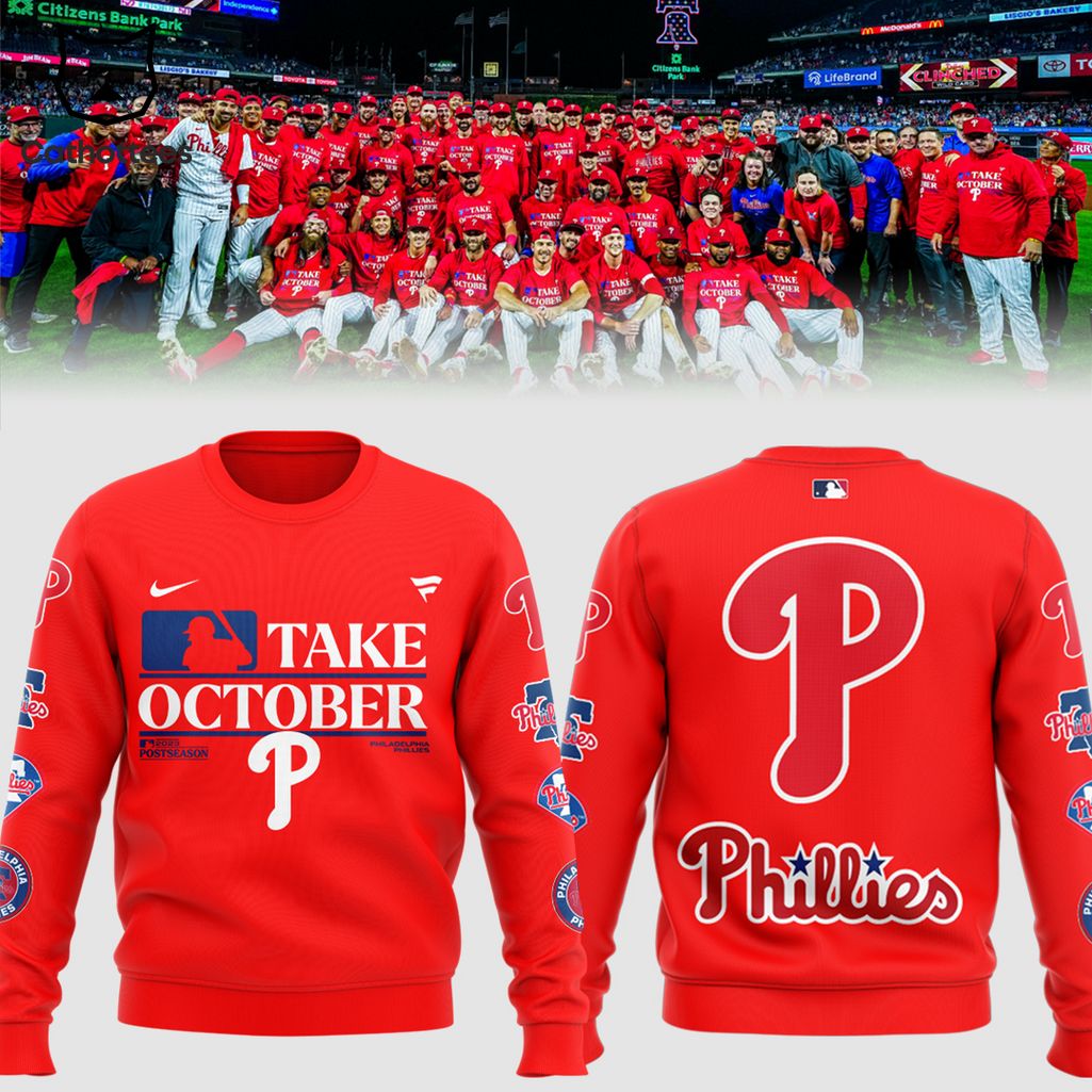 Philadelphia Phillies Take October Nike Logo Red Design 3D Sweater