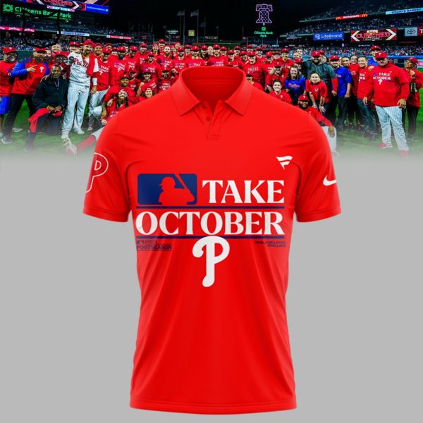 Philadelphia Phillies Take October Red Design Polo Shirt