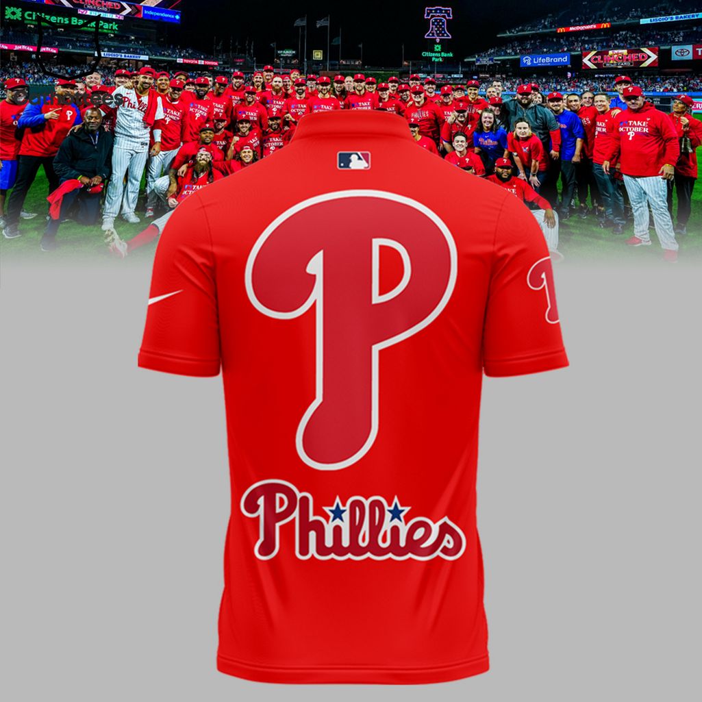 Philadelphia Phillies Take October Red Design Polo Shirt