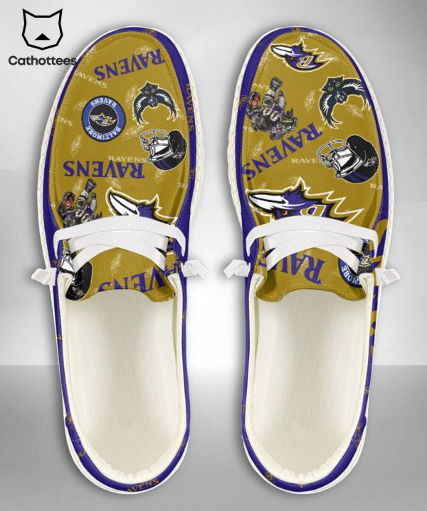 PREMIUM NFL Baltimore Ravens  Custom Name Hey Dude Shoes