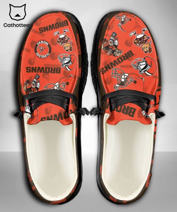 PREMIUM NFL Cleveland Browns  Custom Name Hey Dude Shoes