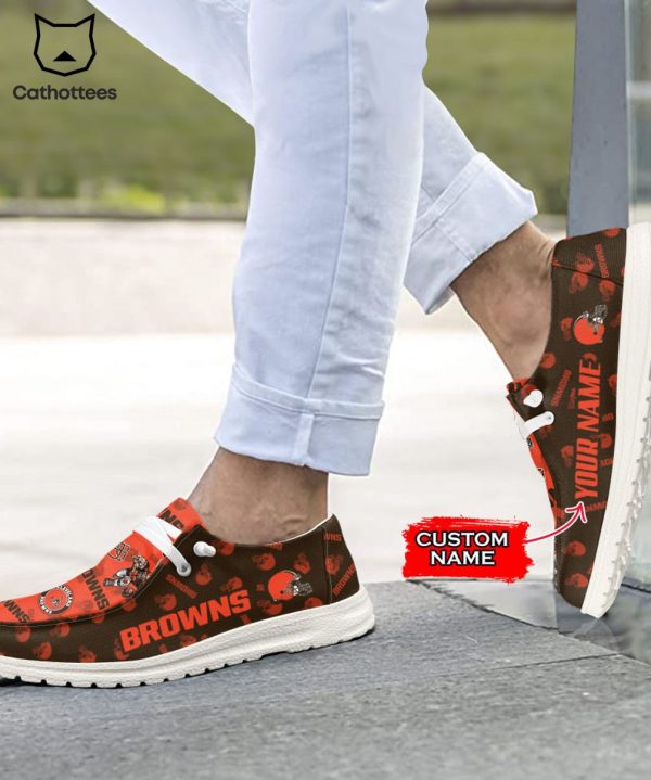 PREMIUM NFL Cleveland Browns  Custom Name Hey Dude Shoes