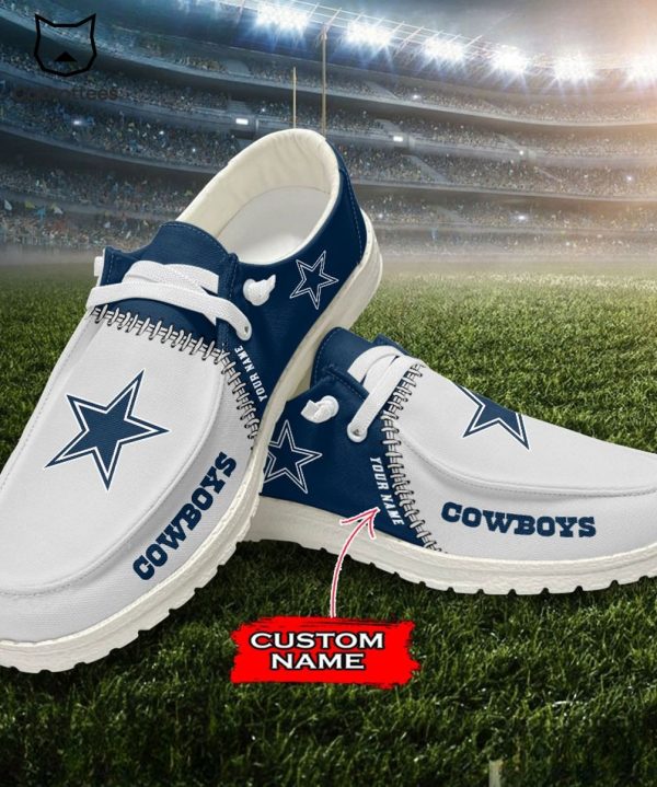 PREMIUM Personalized NFL Dallas Cowboys Logo Design Hey Dude Shoes