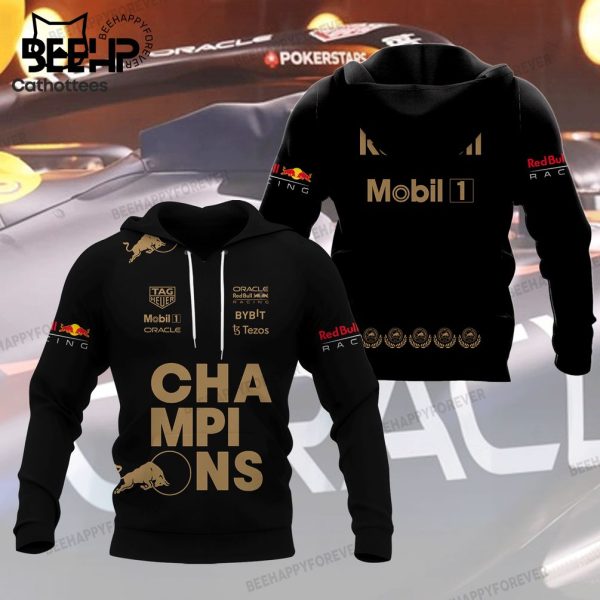 Red Bull Mobil1 Champions Tezos Logo Design 3D Hoodie