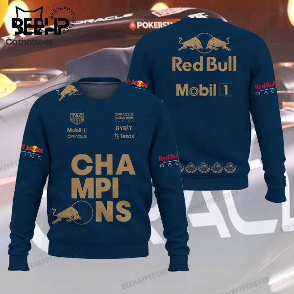 Red Bull Racing Champions Mobil1 Cracle Tezos Logo Design 3D Hoodie