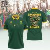 Rugby World Cup France 2023 Champions Africa Portrait Green Design 3D Polo Shirt