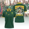 Rugby World Cup France 2023 Champions Africa Nike Logo Portrait Green Design 3D Polo Shirt