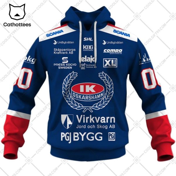 SHL IK Oskarshamn Virkvarn Logo Design 3D Hoodie