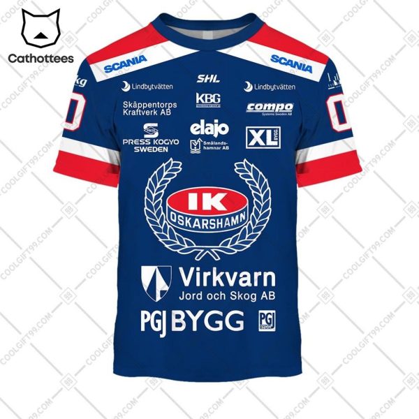 SHL IK Oskarshamn Virkvarn Logo Design 3D Hoodie