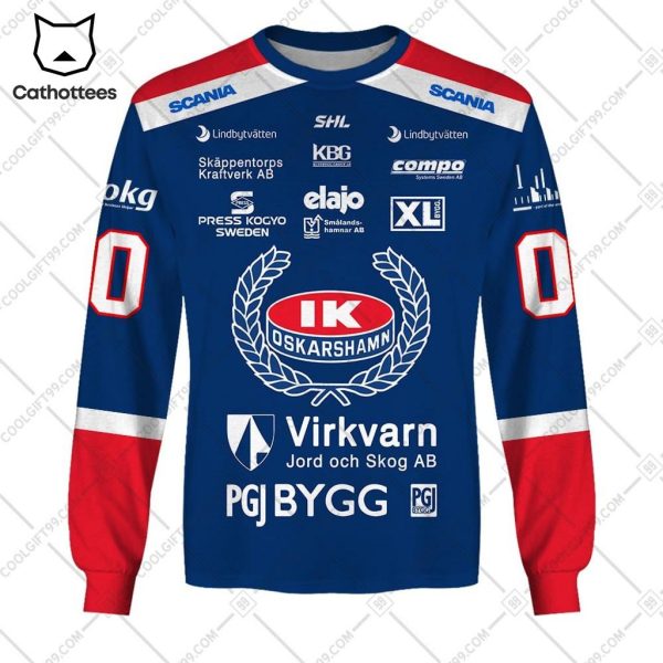 SHL IK Oskarshamn Virkvarn Logo Design 3D Hoodie