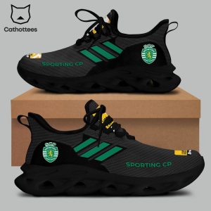 Sporting CP Portugal Full Black Logo Design Max Soul Shoes