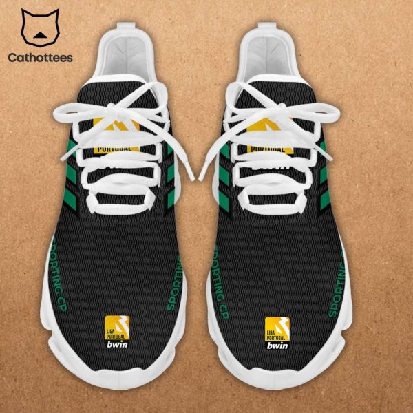 Sporting CP Portugal Full Black Logo Design Max Soul Shoes