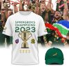 Rugby World Cup 2023 Champions South Africa Road To Victory List Member Green Design 3D T-Shirt