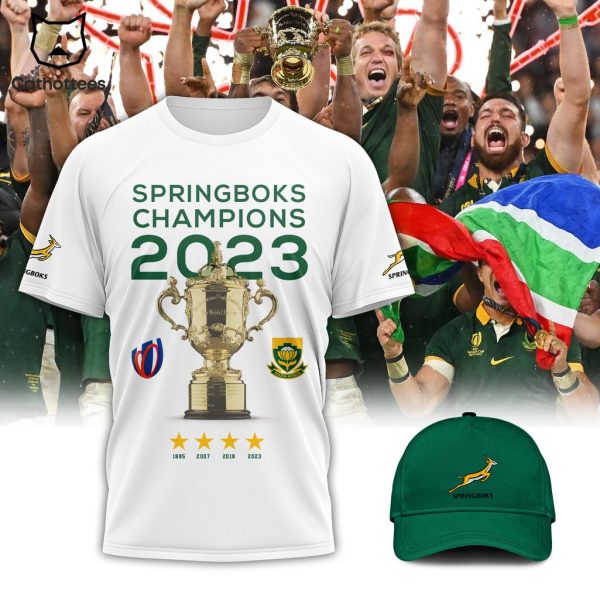 Springboks Champions 2023 Logo White Design 3D T-Shirt