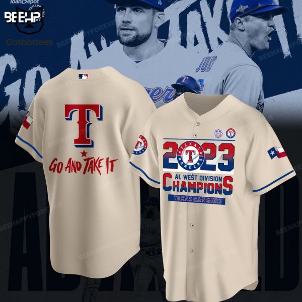 Texas Rangers 2023 AL West Division Go And Take It Champions Baseball Jersey