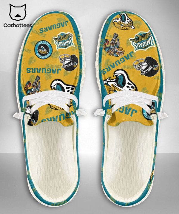 THE BEST NFL Jacksonville Jaguars  Custom Name Hey Dude Shoes