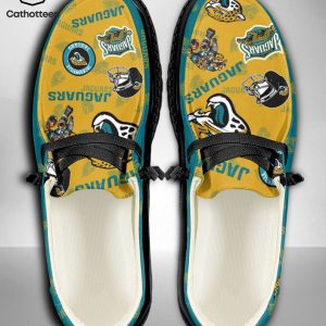 THE BEST NFL Jacksonville Jaguars  Custom Name Hey Dude Shoes