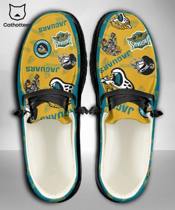 THE BEST NFL Jacksonville Jaguars  Custom Name Hey Dude Shoes