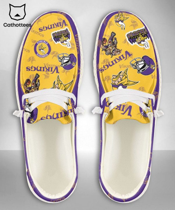 THE BEST NFL Minnesota Vikings  Custom Name Hey Dude Shoes