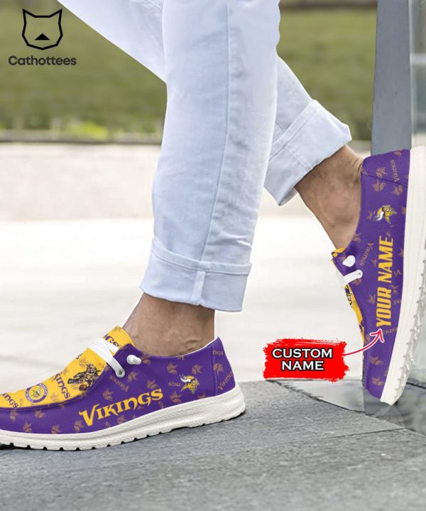 THE BEST NFL Minnesota Vikings  Custom Name Hey Dude Shoes