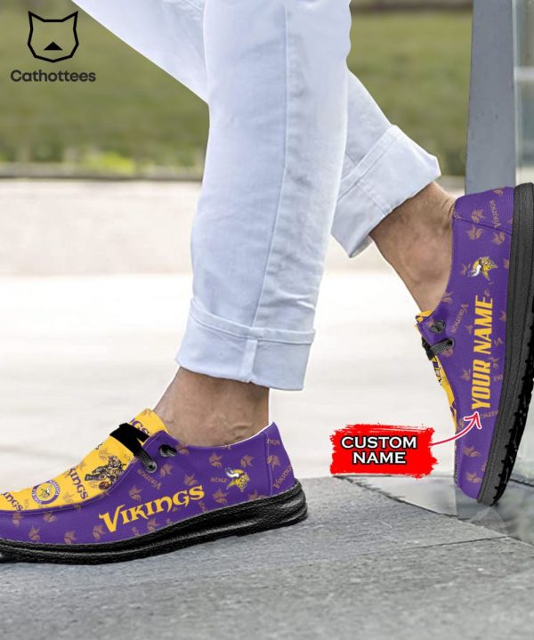 THE BEST NFL Minnesota Vikings  Custom Name Hey Dude Shoes