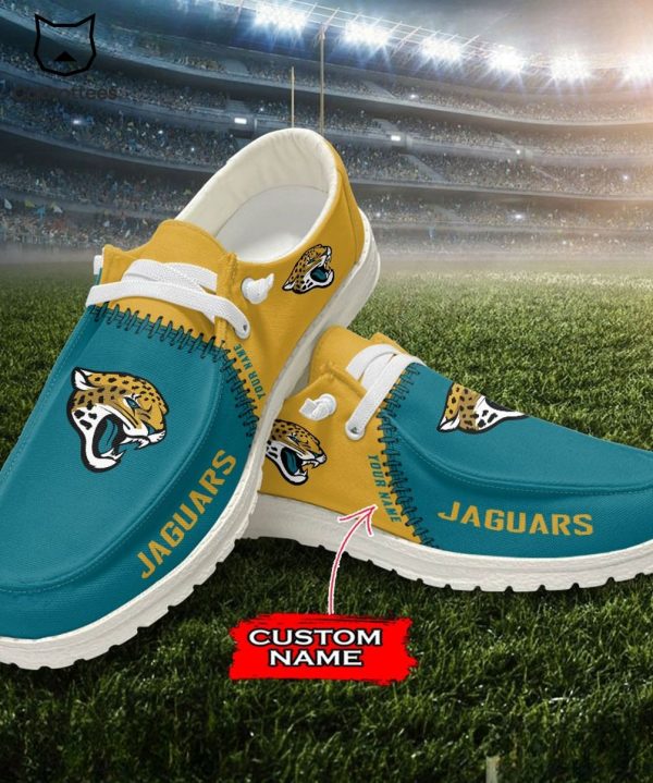 THE BEST Personalized NFL Jacksonville Jaguars The JaguarLogo Design Hey Dude Shoes