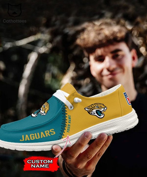 THE BEST Personalized NFL Jacksonville Jaguars The JaguarLogo Design Hey Dude Shoes