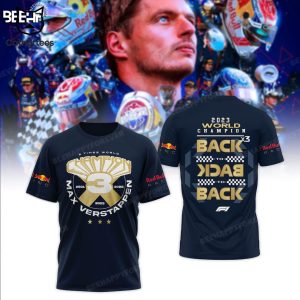 Time World Champion Max Verstappen 2023 Back To Back To Back 3D Hoodie