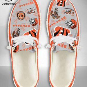 TRENDING NFL Cincinnati Bengals  Custom Name Hey Dude Shoes