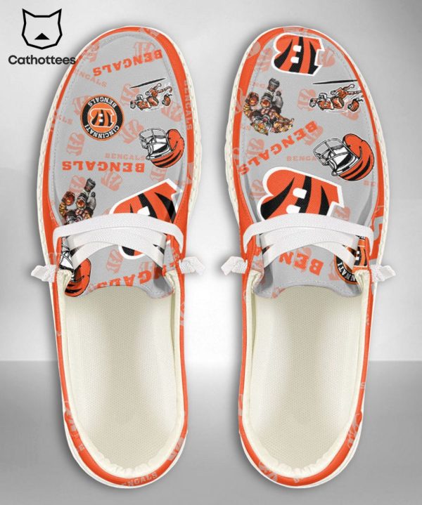 TRENDING NFL Cincinnati Bengals  Custom Name Hey Dude Shoes