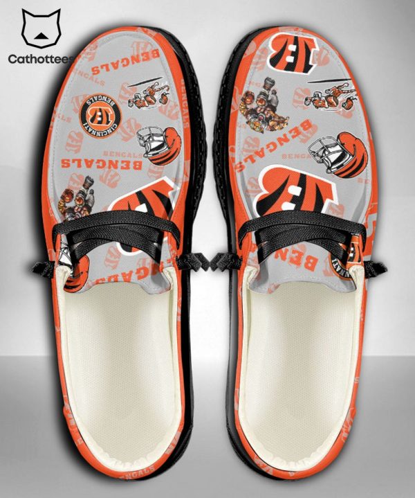 TRENDING NFL Cincinnati Bengals  Custom Name Hey Dude Shoes