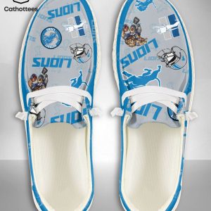 TRENDING NFL Detroit Lions  Custom Name Hey Dude Shoes