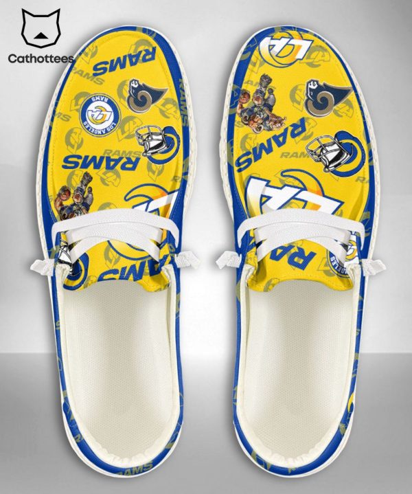 TRENDING NFL Los Angeles Rams  Custom Name Hey Dude Shoes